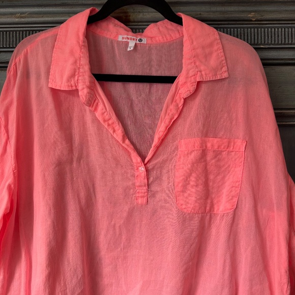 Sundry Destination Cotton Pink Shirt Size 3 (L) - Picture 4 of 8
